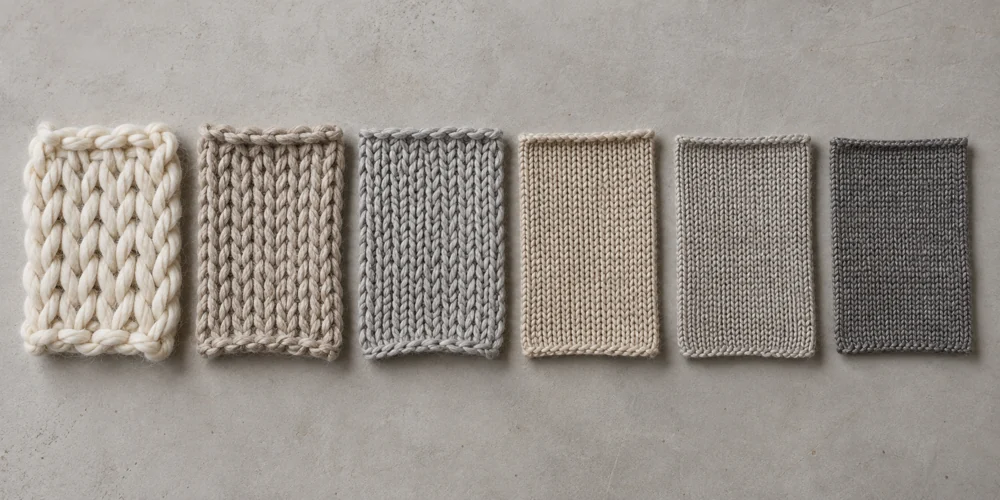 Comparison of chunky and fine knitted fabric textures